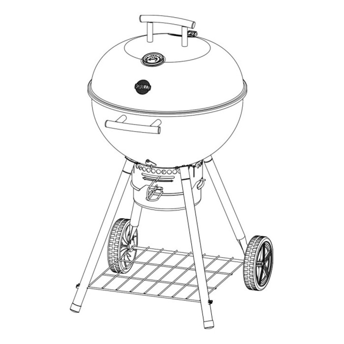 Угольный гриль Kettle Patriot 57 см GRILLI 777630