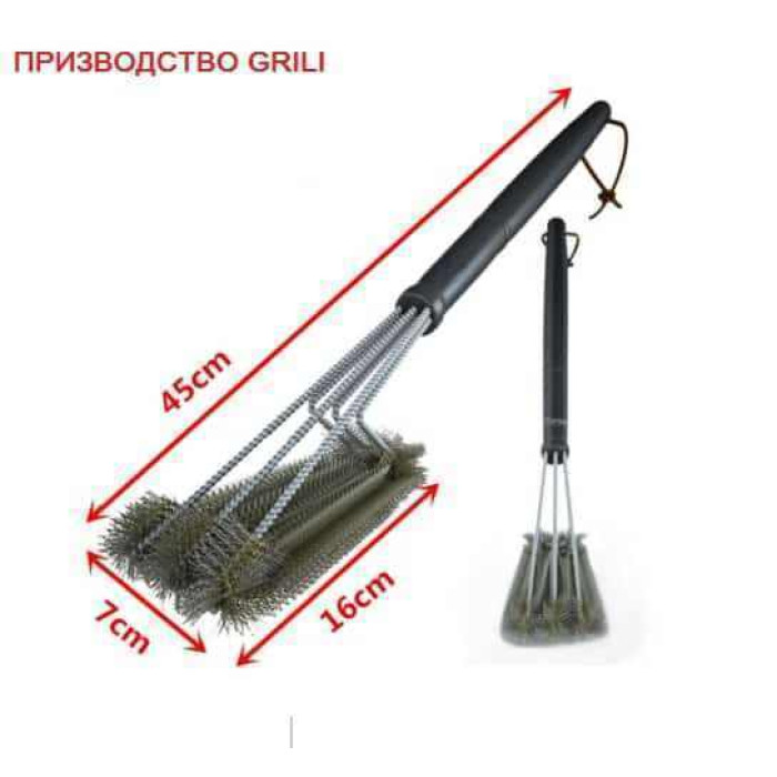 Щетка для чистки гриля Premium 3 в 1 GRILLI 77711