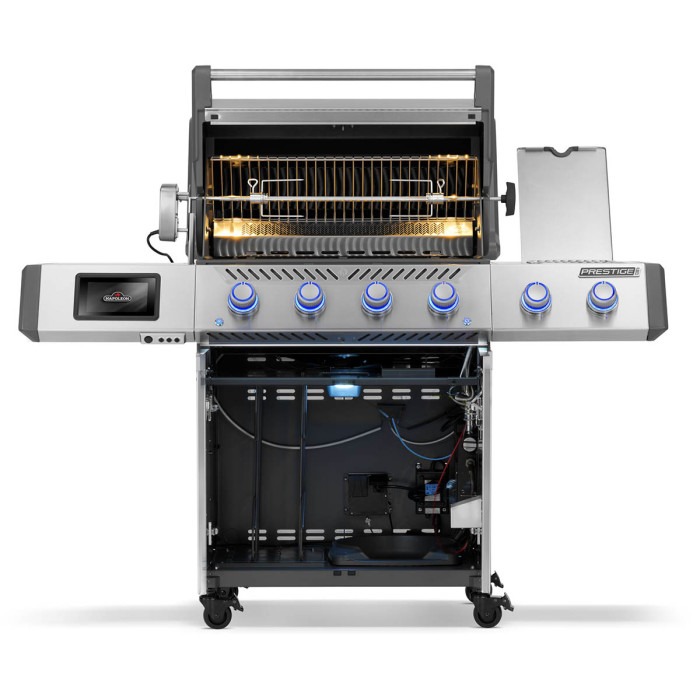 Газовый гриль Napoleon Prestige PRO 500 Connected с боковой конфоркой Sizzle Zone и вертелом нерж сталь PRO500VXRSIBPSS-RC