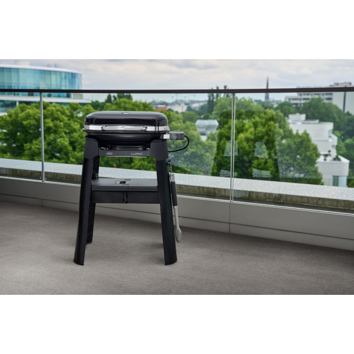 Гриль електричний Weber Lumin Compact з підставкою, чорний