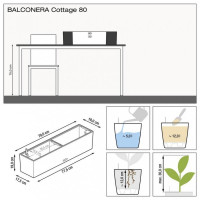 Вазон Lechuza Balconera Cottage 80, светло-серый