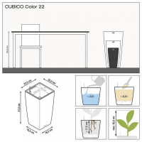 Вазон Lechuza Cubico Color 22, серый