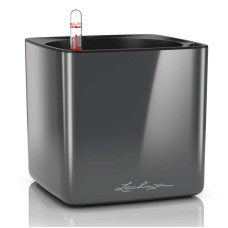 Вазон Lechuza Cube Glossy 16, антрацит
