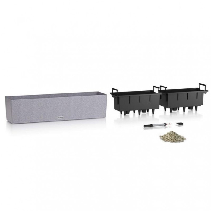 Вазон Lechuza Balconera Stone 80, графитово-черный