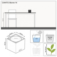 Горшок Lechuza CANTO Stone 14 серый камень - 13470